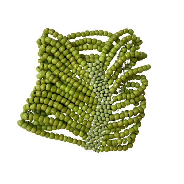 Bracciale elasticizzato perline vetro Isabella - verde - Bijondo