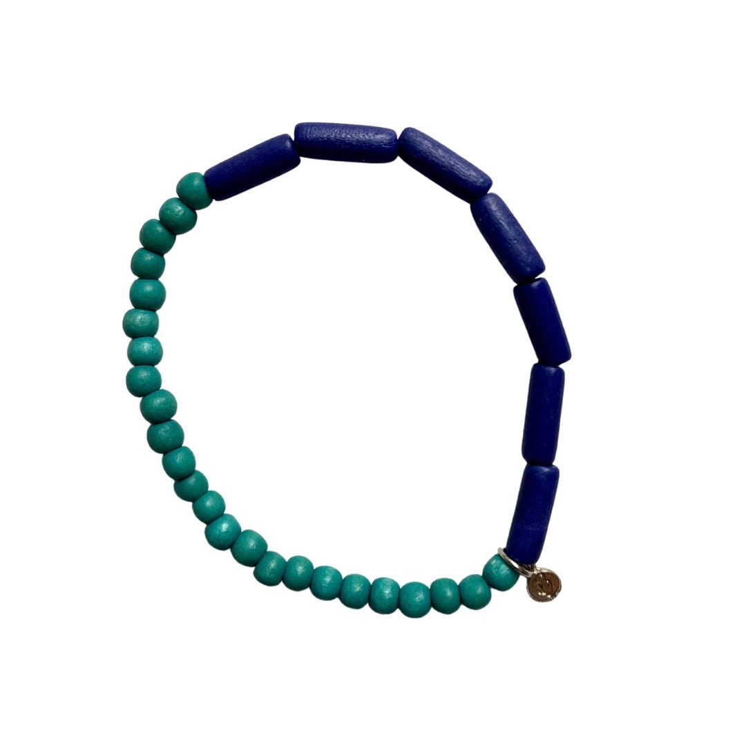 Bracciale legno Blake - petrolio - Bijondo