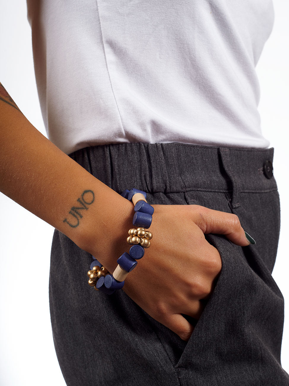 Bracciale legno Brickell - celeste - Bijondo