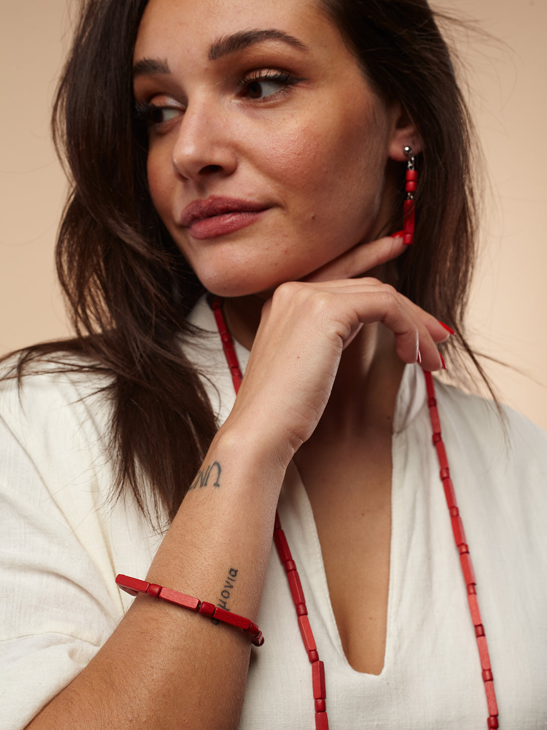 Bracciale legno Georgie-bracciale-EW-Rosso-Bijondo