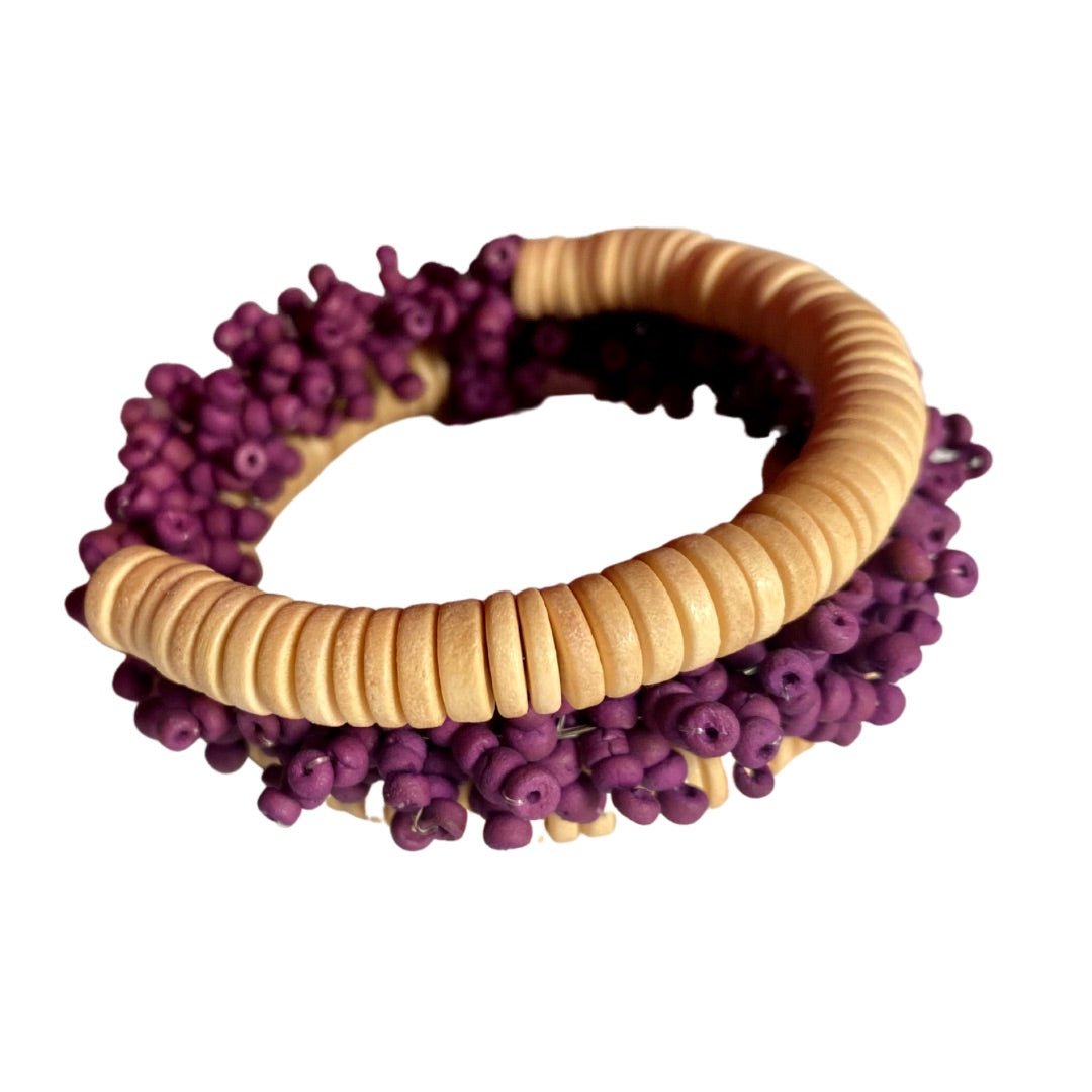 Bracciale legno Linette - malva - Bijondo