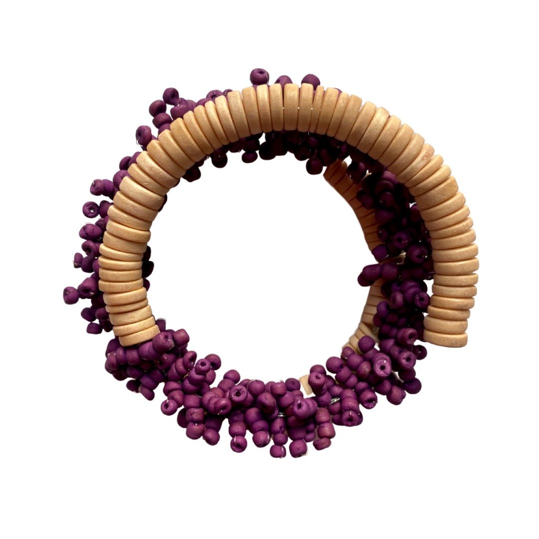 Bracciale legno Linette - malva - Bijondo