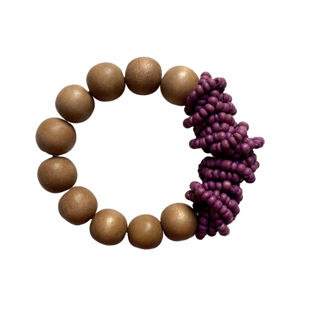 Bracciale legno Lisa - malva - Bijondo