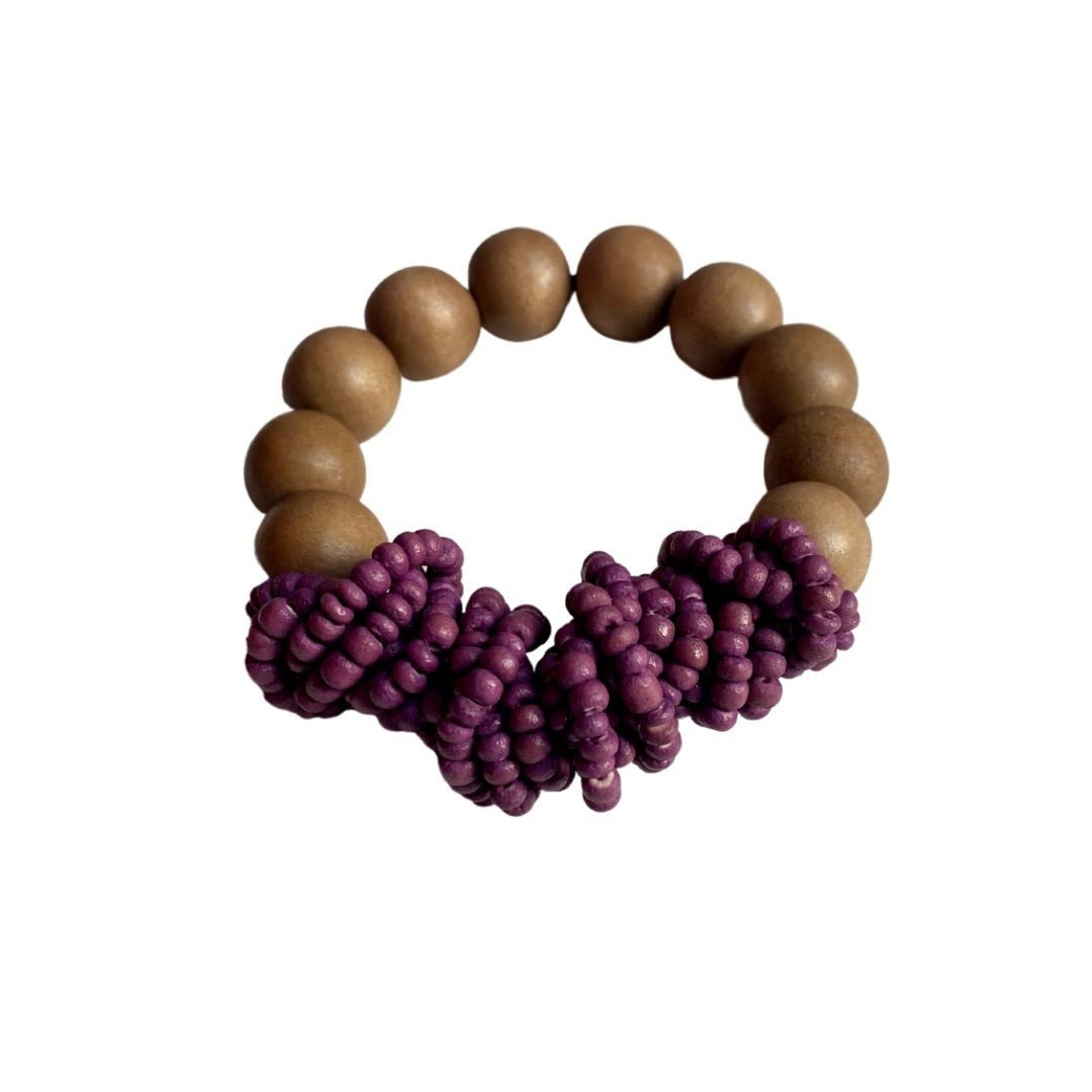 Bracciale legno Lisa - malva - Bijondo