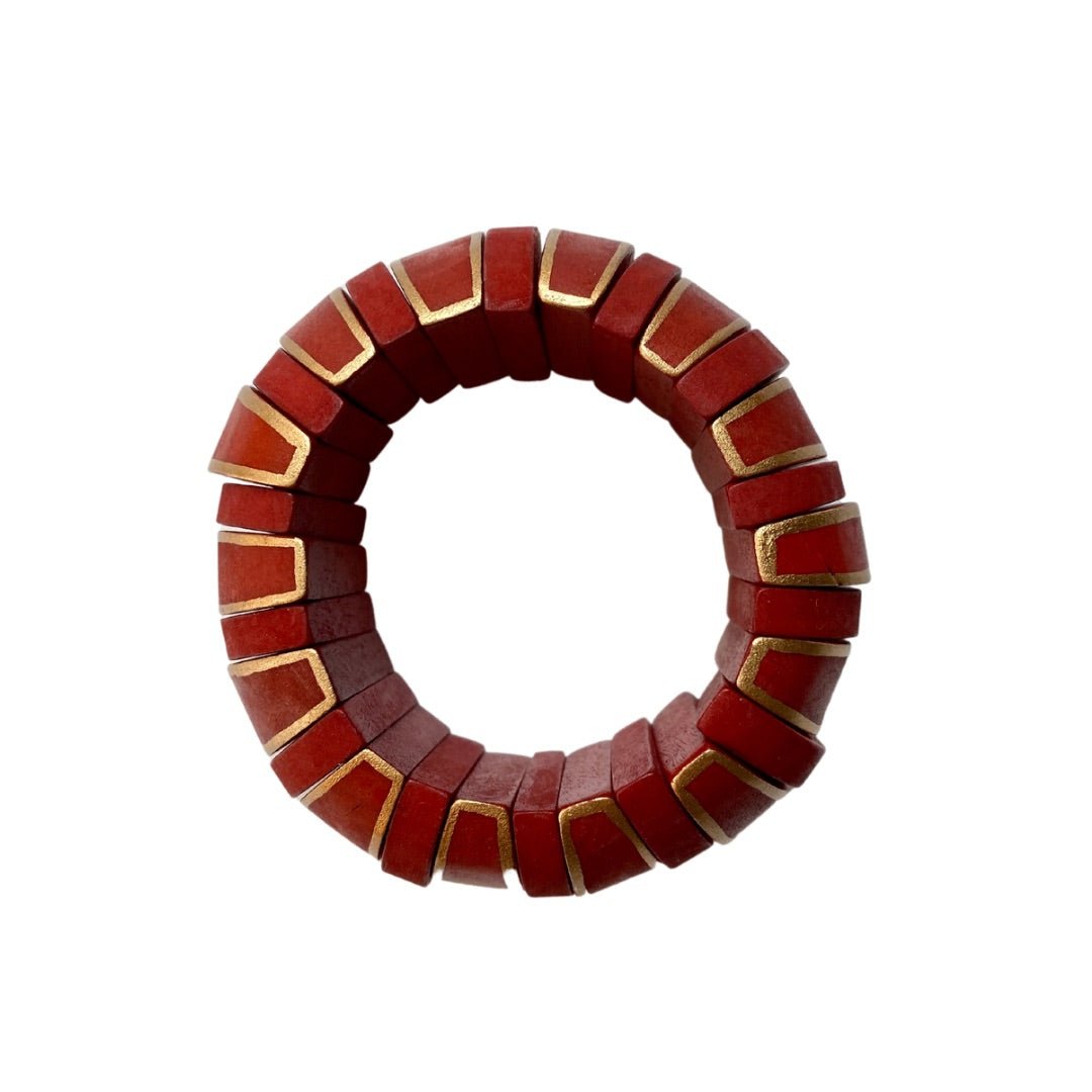 Bracciale legno Lisa - arancione - Bijondo