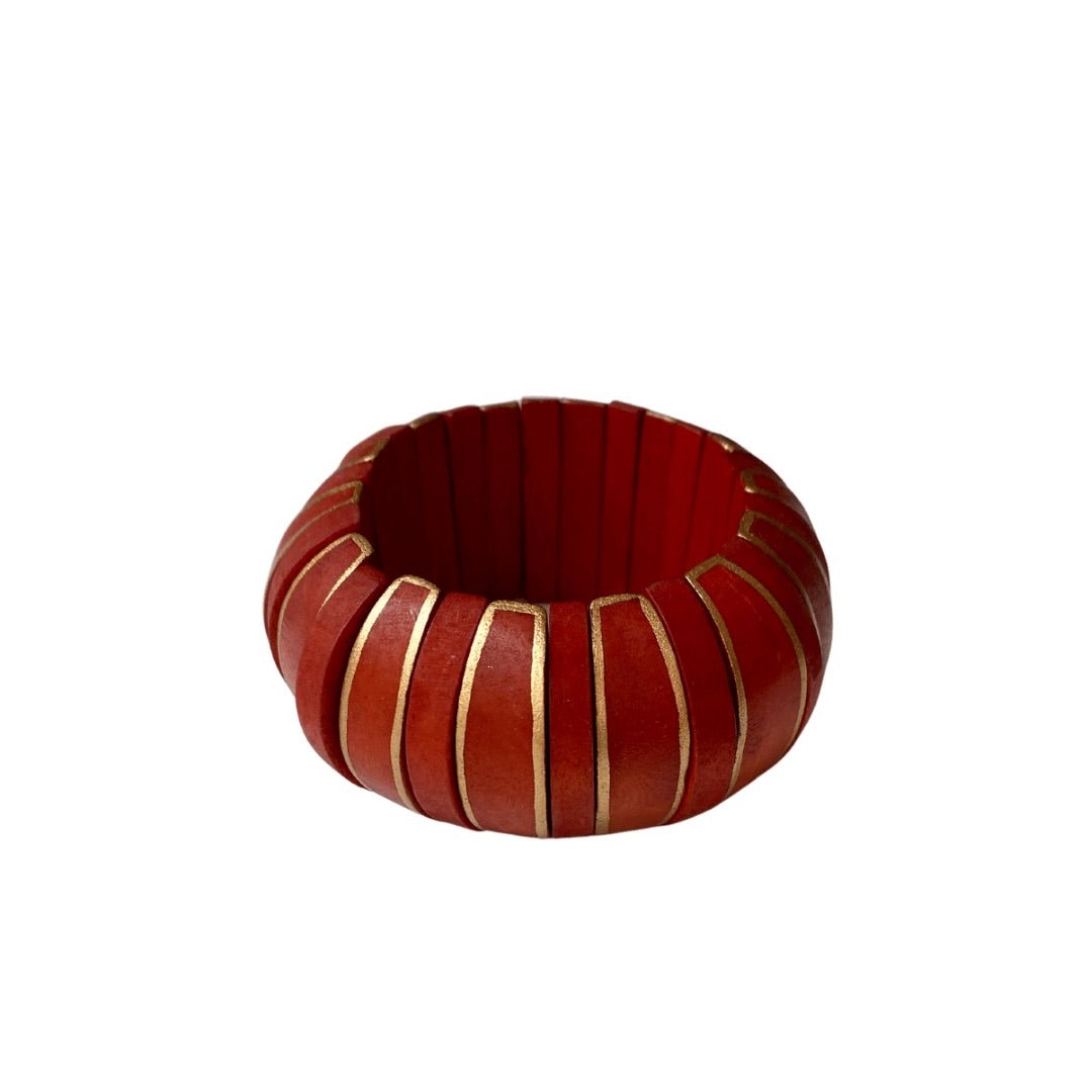 Bracciale legno Lisa - arancione - Bijondo