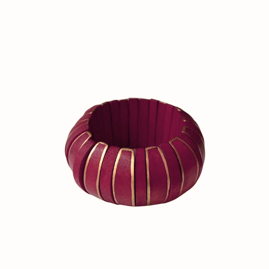 Bracciale legno Lisa Metallic-magenta-Bijondo