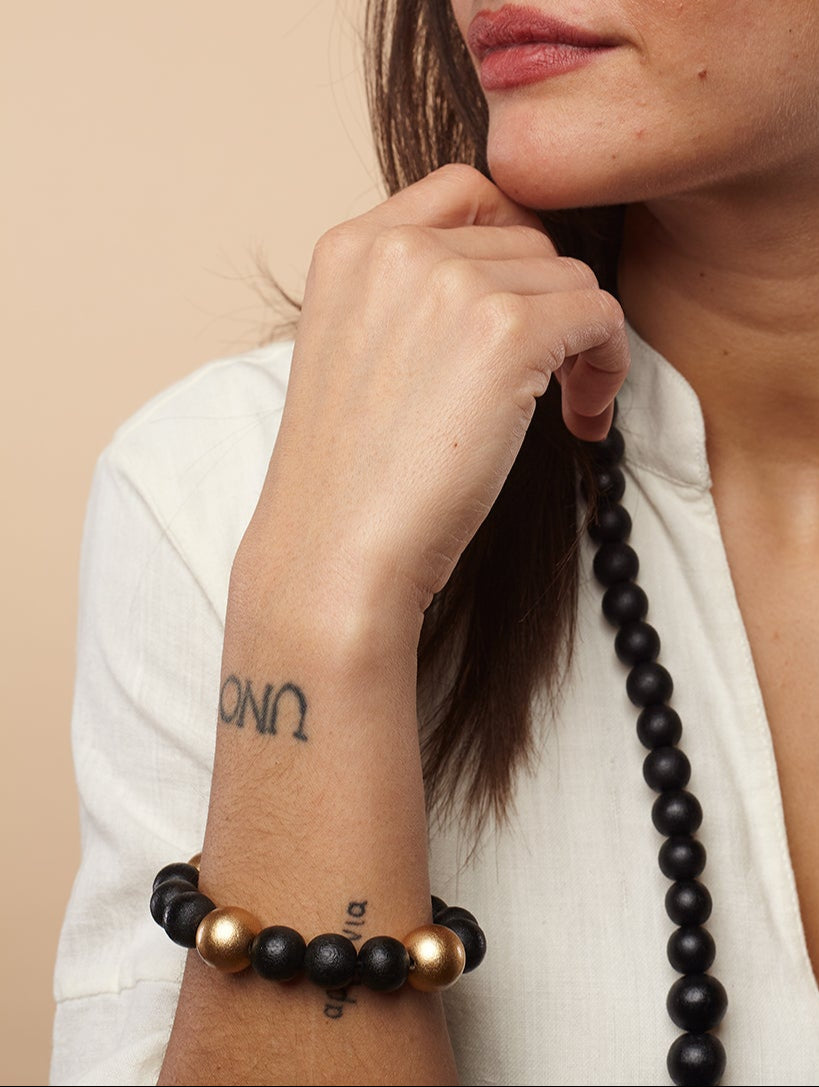 Bracciale legno Lou Metallic-bracciale-EW-Nero-Bijondo