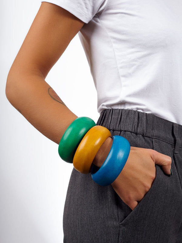 Bracciale legno Old Xuhui - rosso - Bijondo