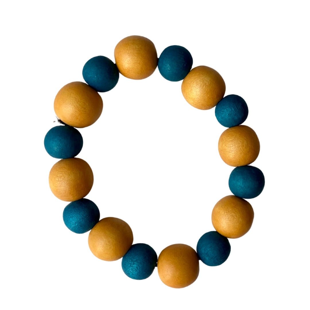 Bracciale legno Sagene - petrolio - Bijondo