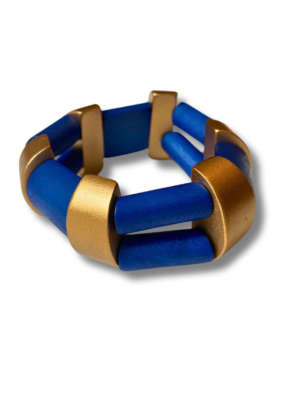 Bracciale legno Susan metallic-bracciale-EW-blu elettrico-Bijondo