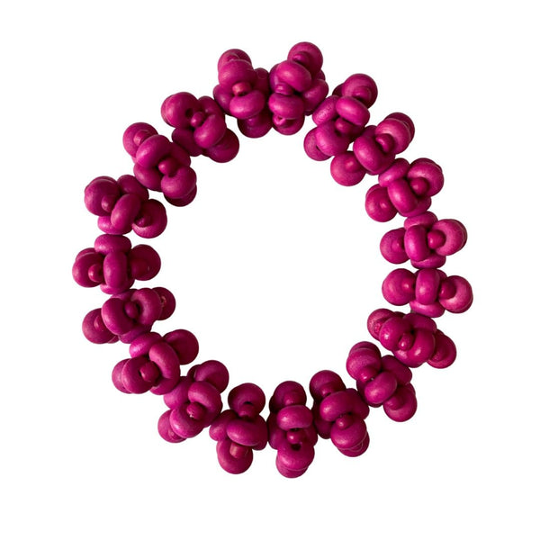 Bracciale legno elasticizzato Netra - fucsia - Bijondo