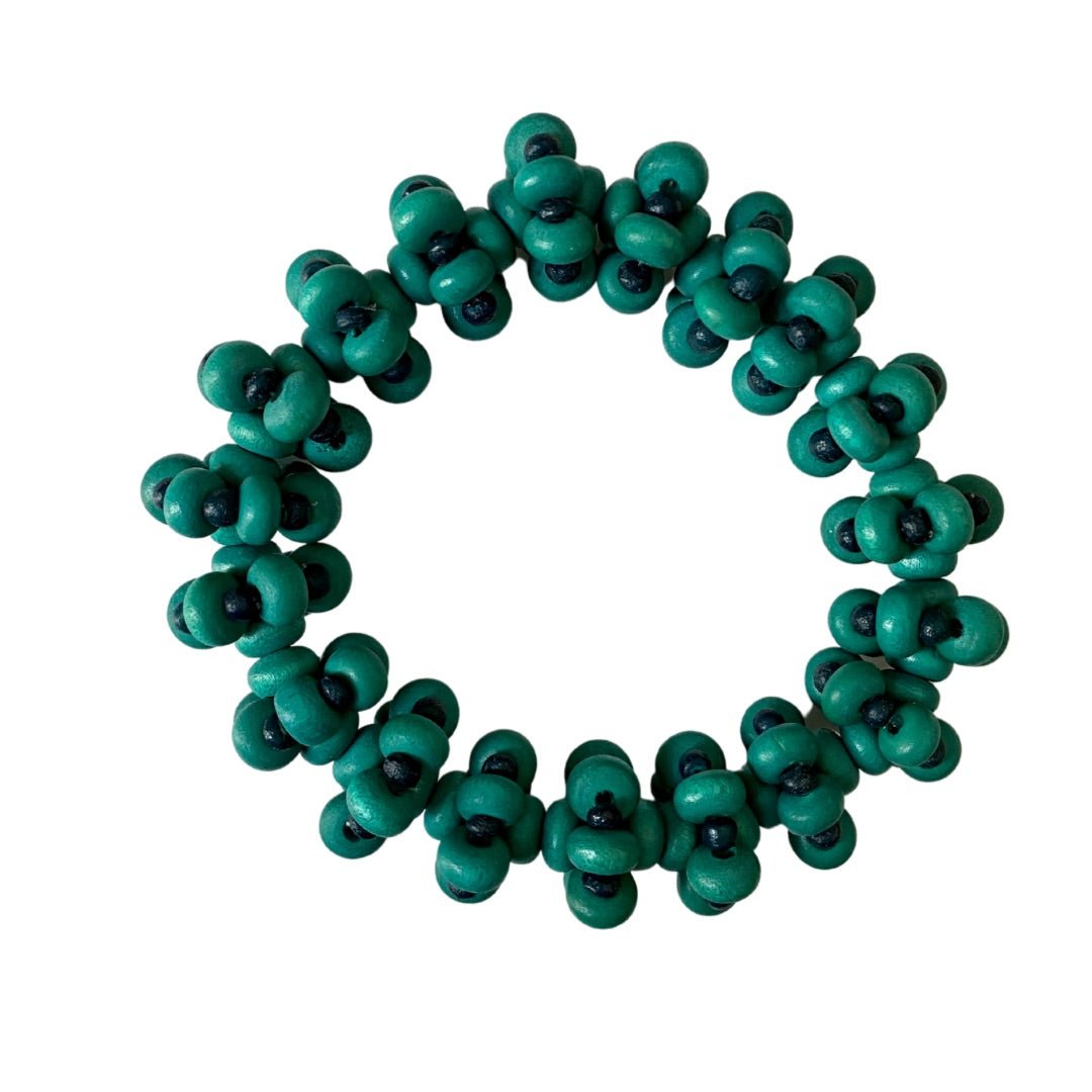 Bracciale legno elasticizzato Netra - verde - Bijondo