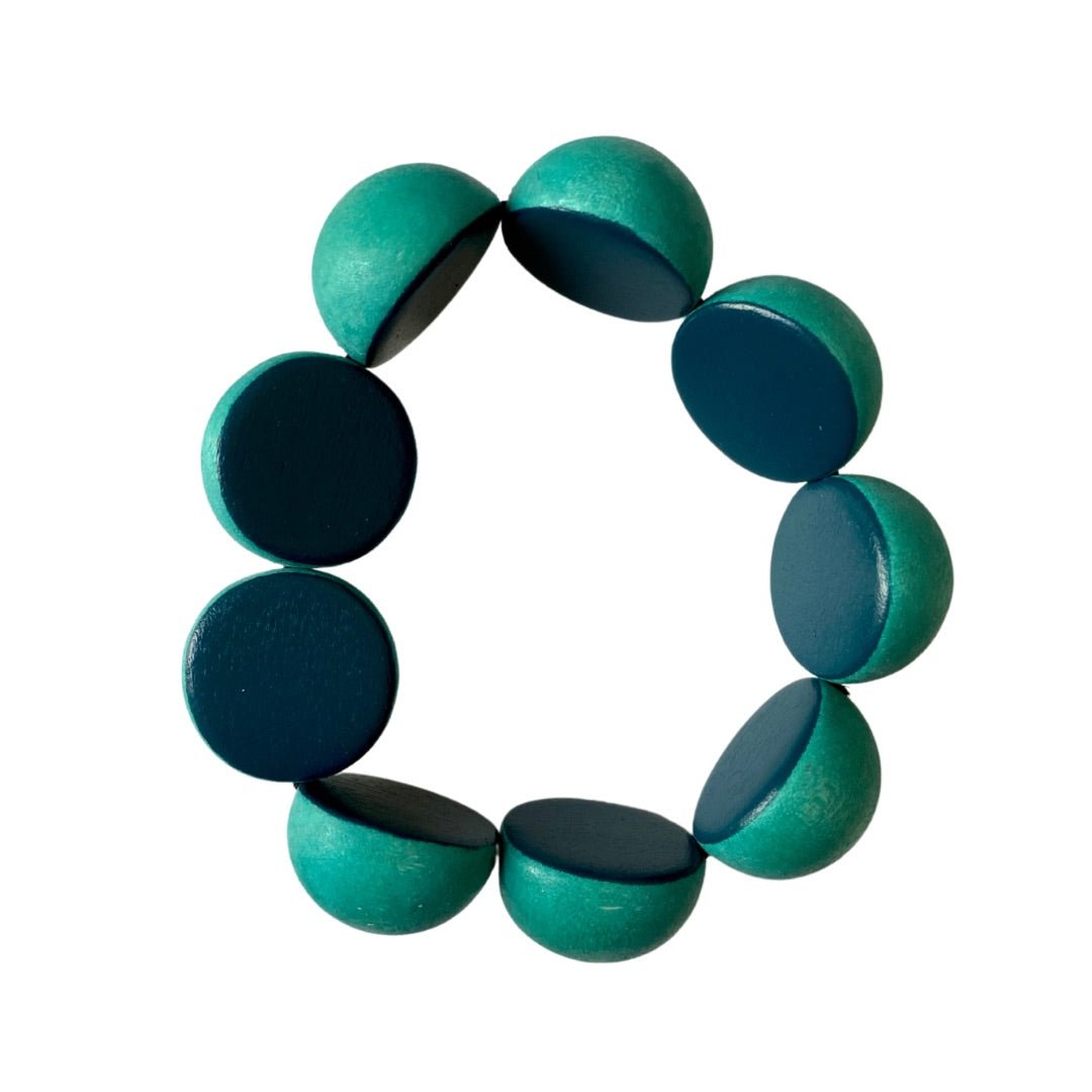 Bracciale legno elasticizzato Nimi - smeraldo - Bijondo