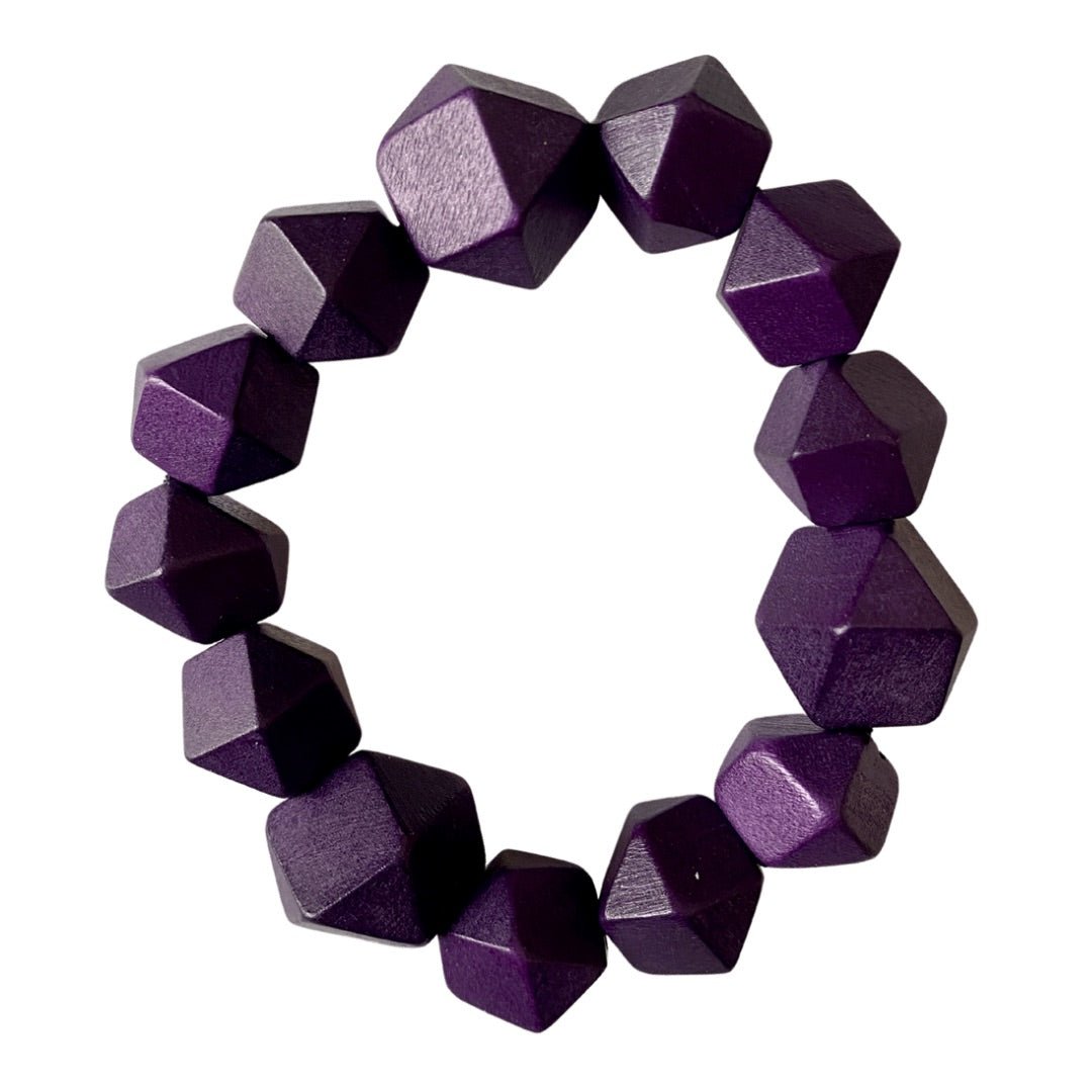 Bracciale legno elasticizzato Swarna - viola - Bijondo