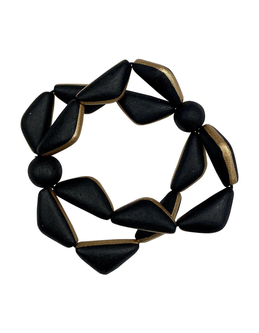 Bracciale legno elasticizzato Thailandia - blu - Bijondo