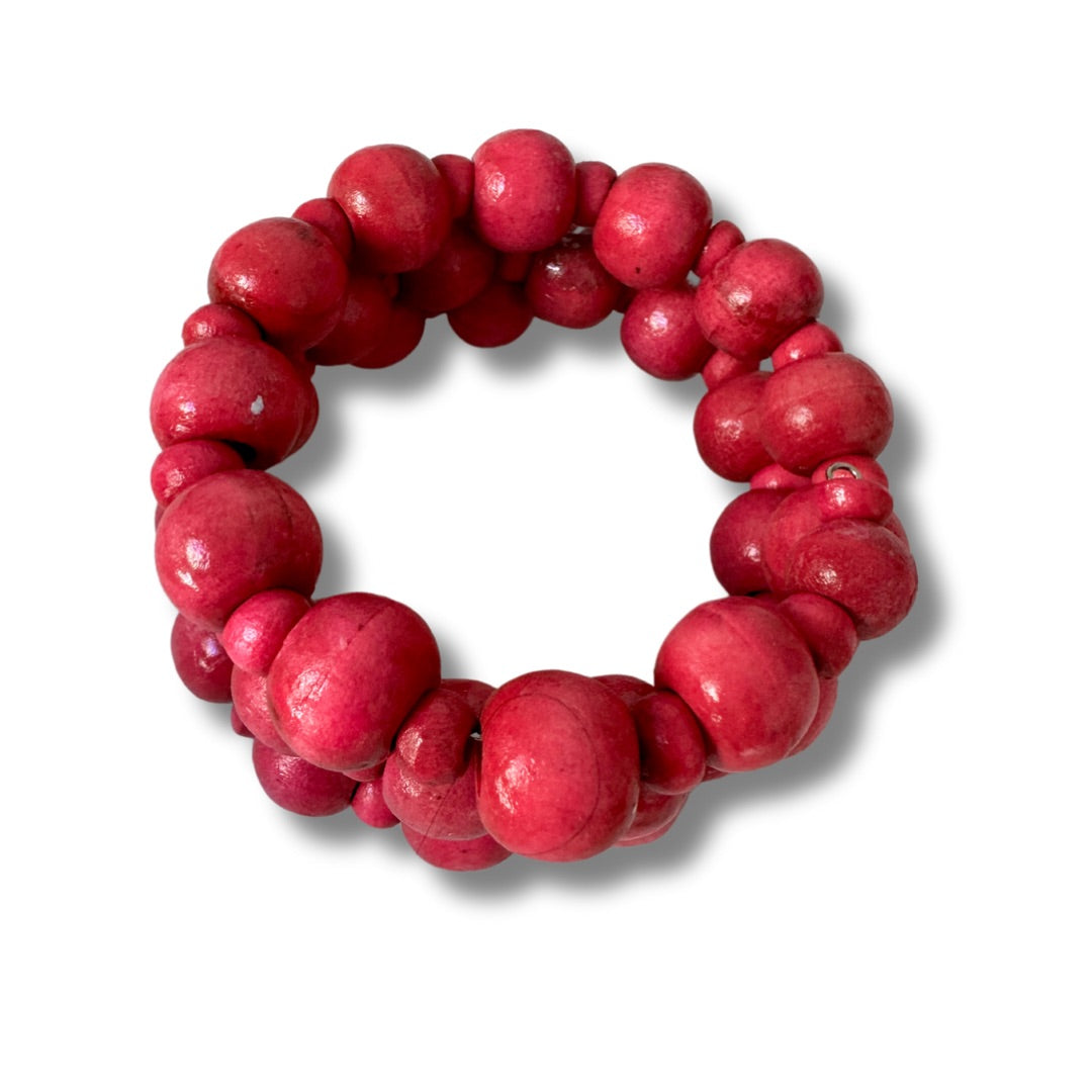 Bracciale legno spirale Bonnie-bracciale-Bijondo-Fucsia-Bijondo