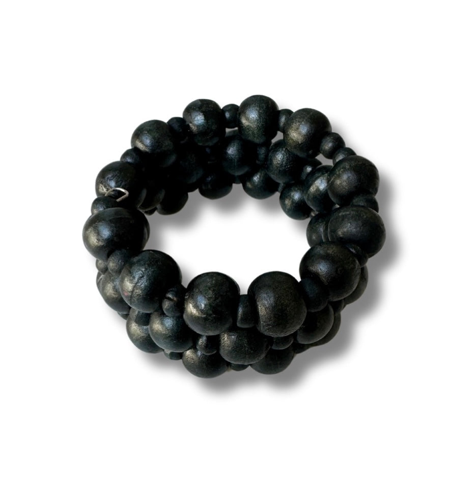 Bracciale legno spirale Bonnie-bracciale-Bijondo-Nero-Bijondo