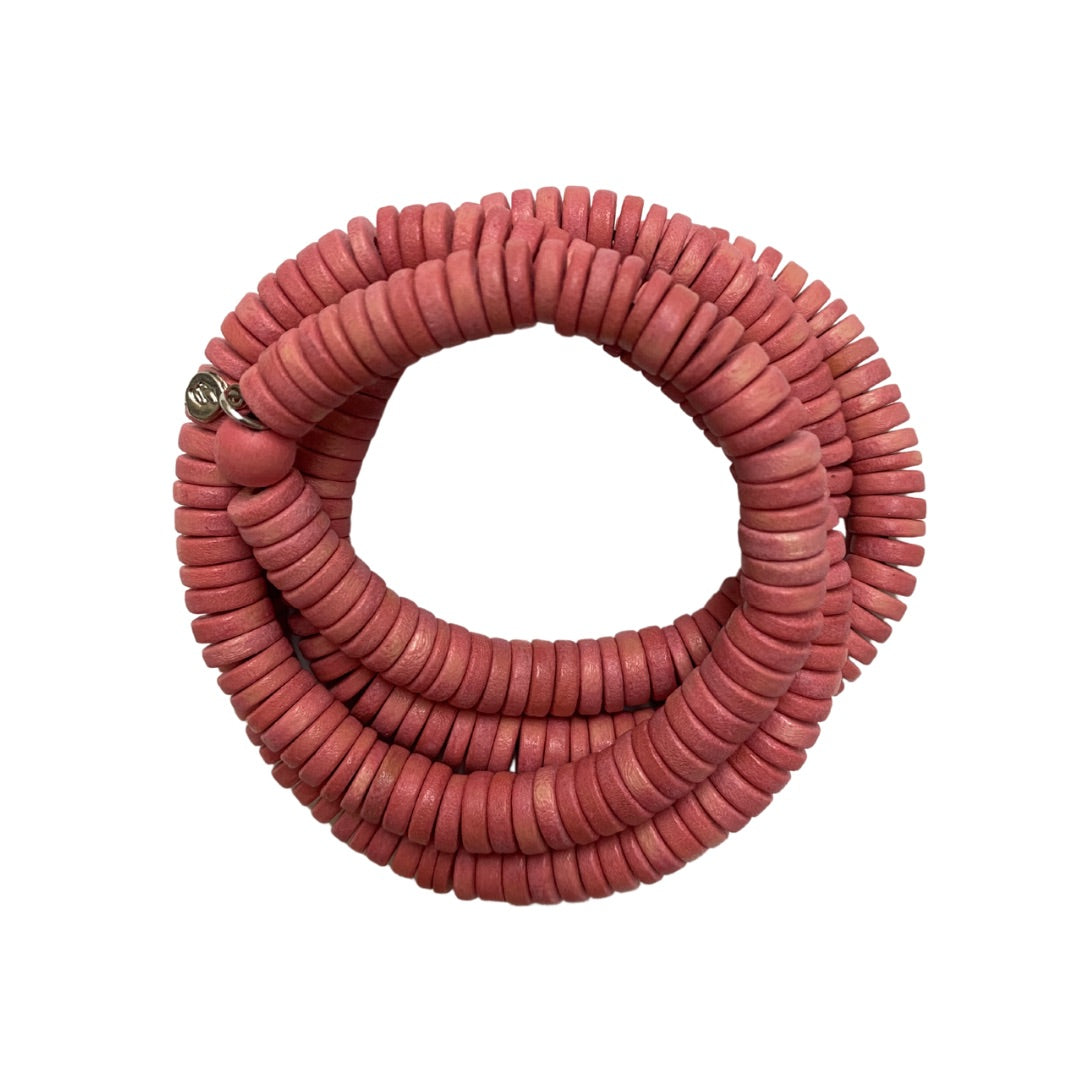 Bracciale Rory legno elastico-salmone-Bijondo