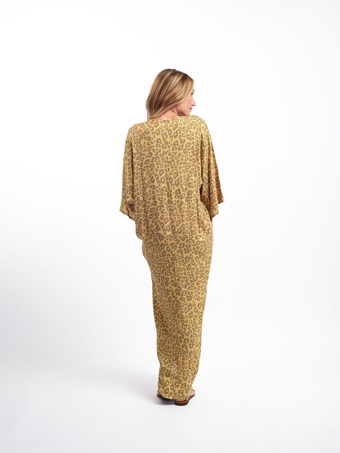 Caftano lungo Grace-blu-taglia unica-Bijondo