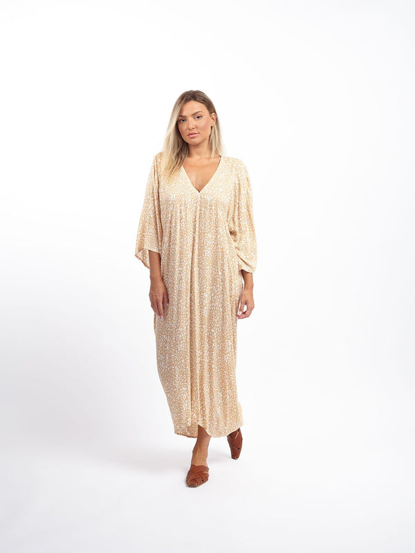 Caftano lungo Grace-rosa-taglia unica-Bijondo