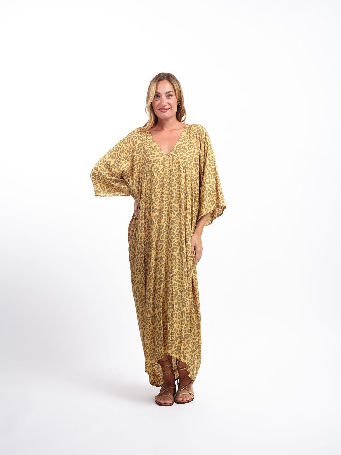 Caftano lungo Grace-leo-taglia unica-Bijondo