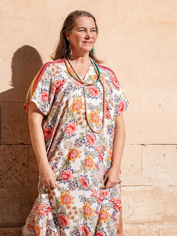 Caftano mare Billie rayon-Vestito-Bijondo-bianco-taglia unica-Bijondo