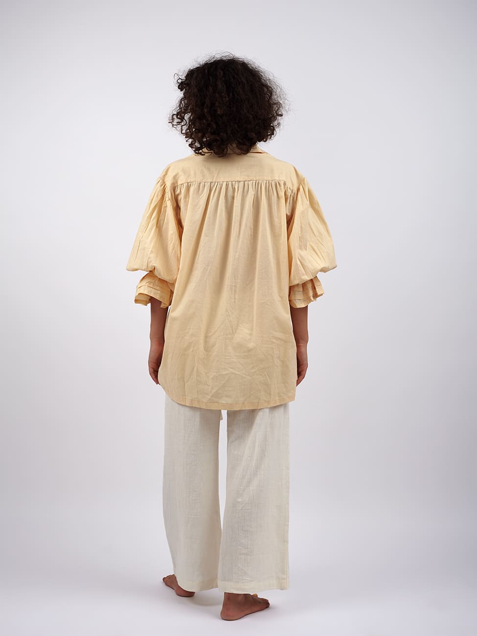 Camicia Boho Cotone Leela - beige - Bijondo