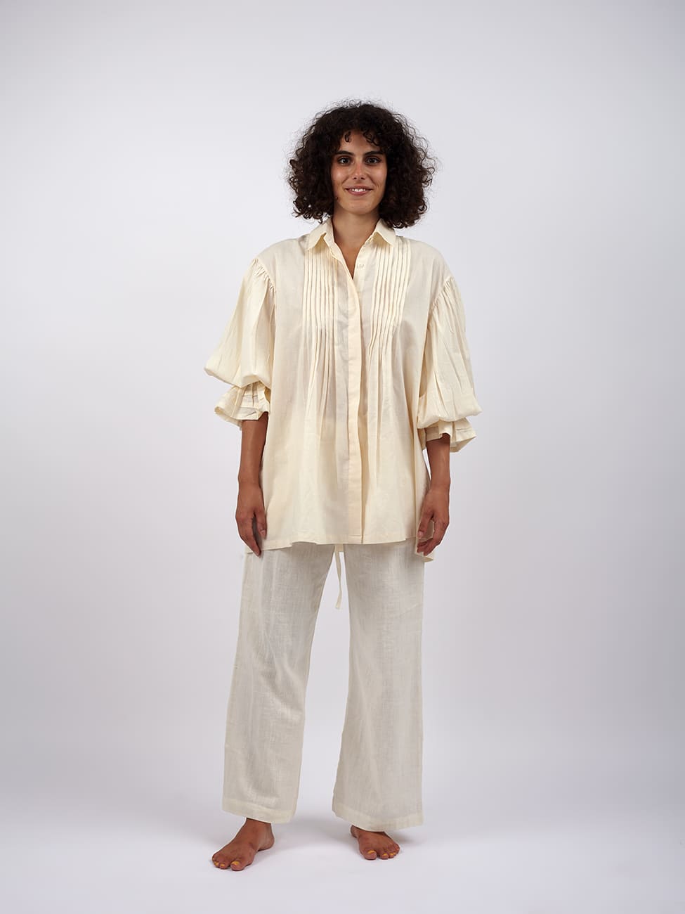 Camicia Boho Cotone Leela - bianco - Bijondo