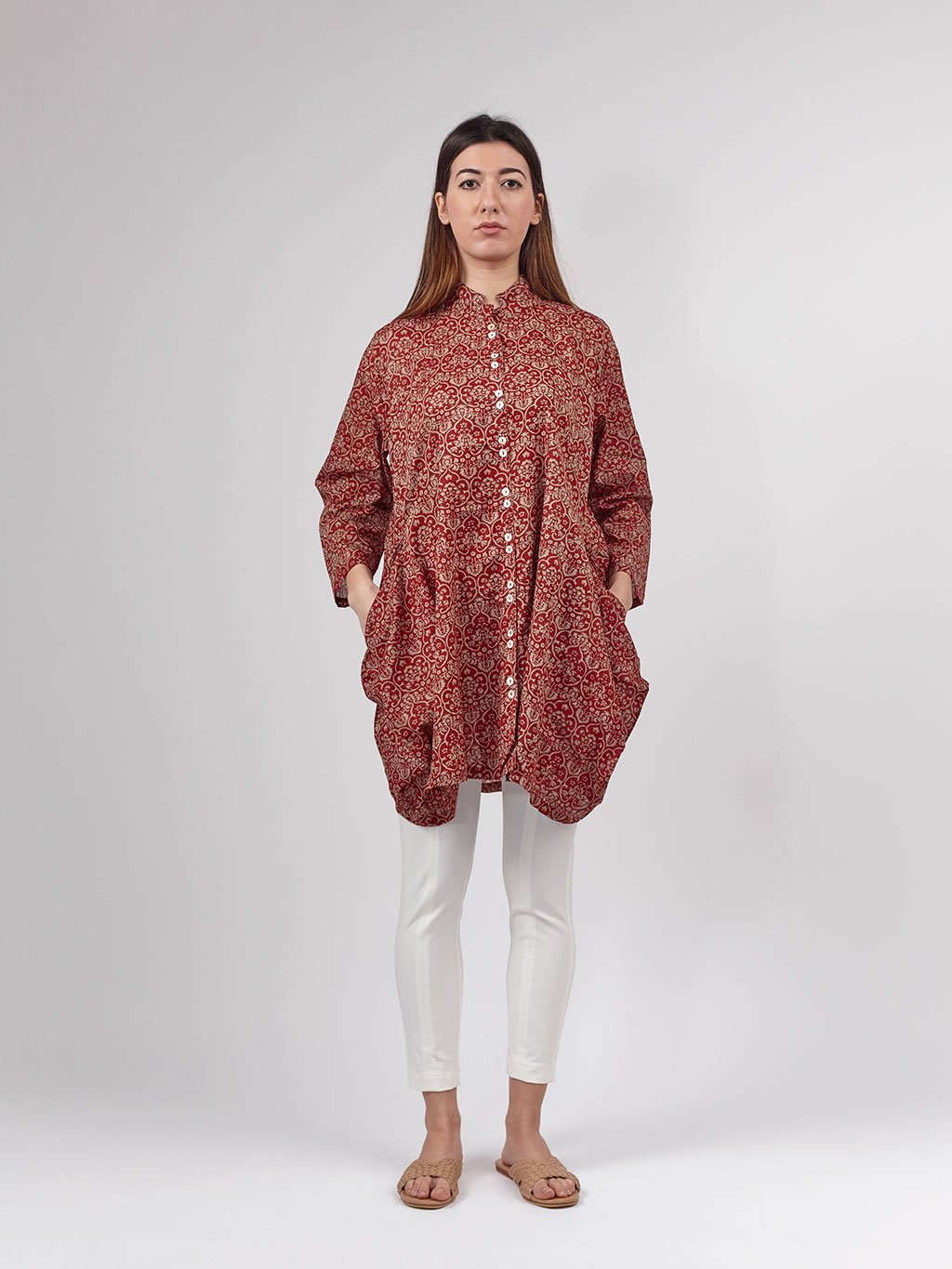 Camicia Jhola Cotone - rosso - Bijondo