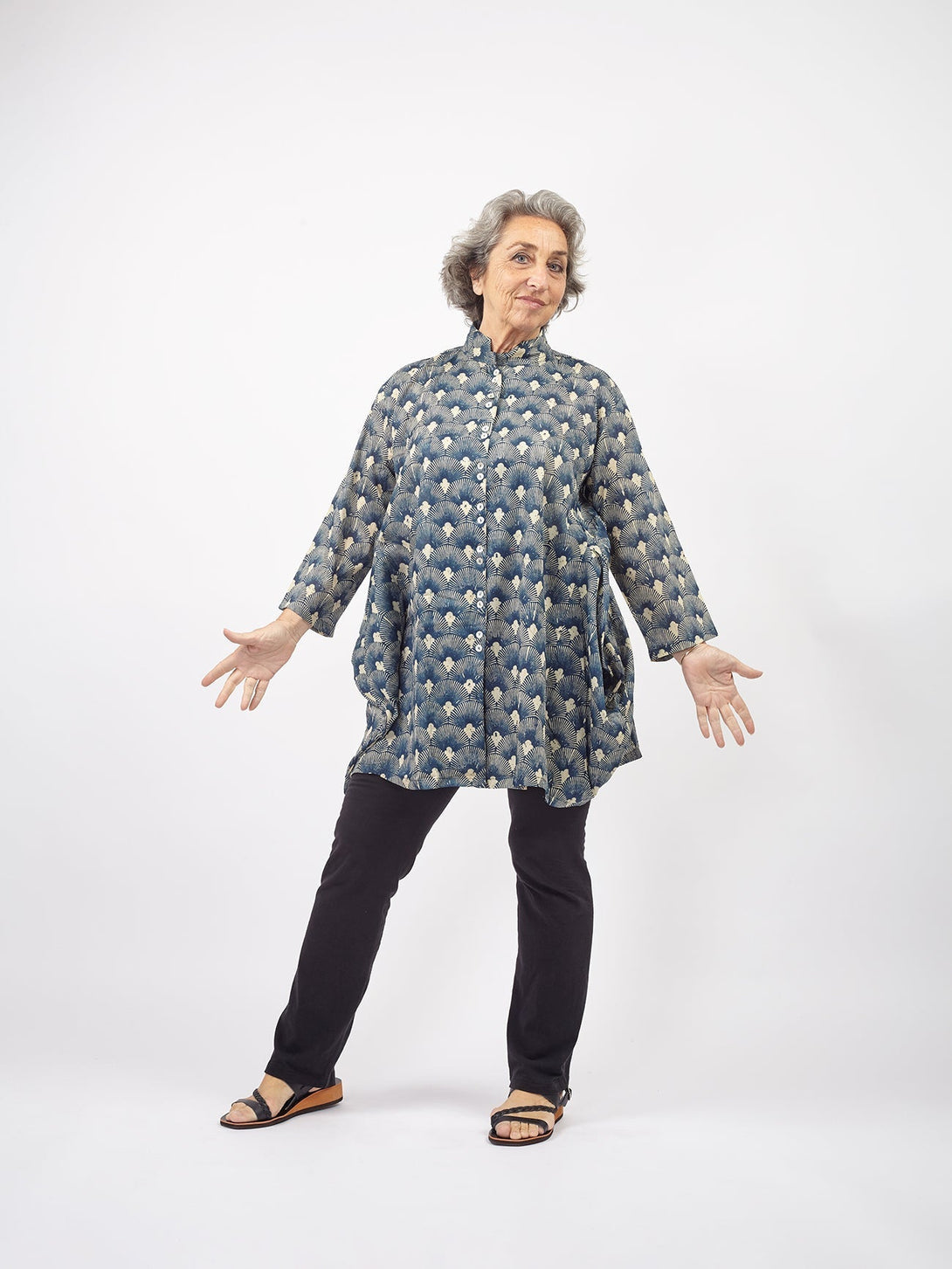 Camicia Jhola Cotone - blu - Bijondo