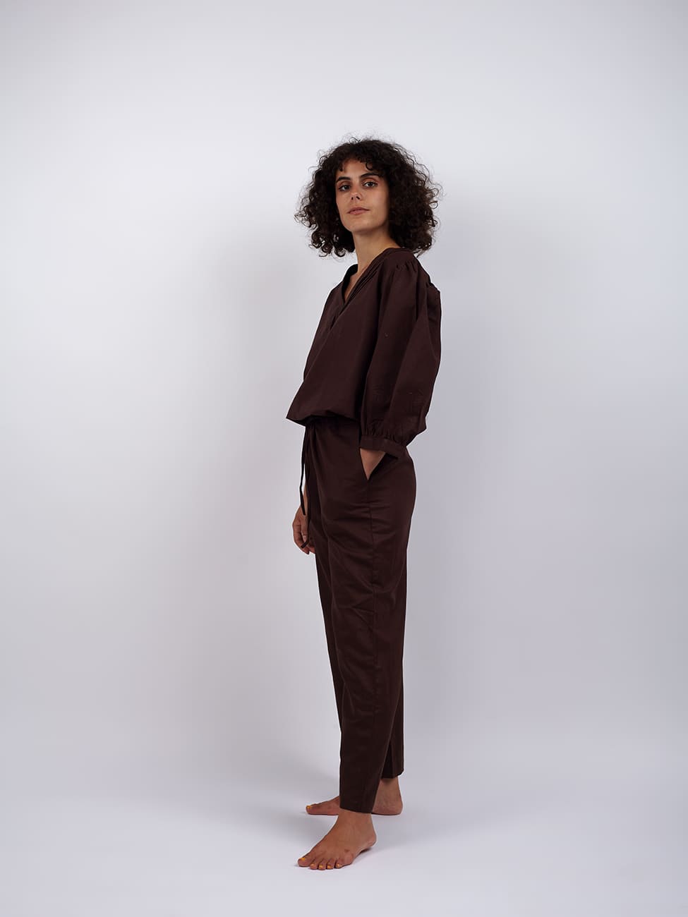 Camicia Lino Jethi - marrone - Bijondo