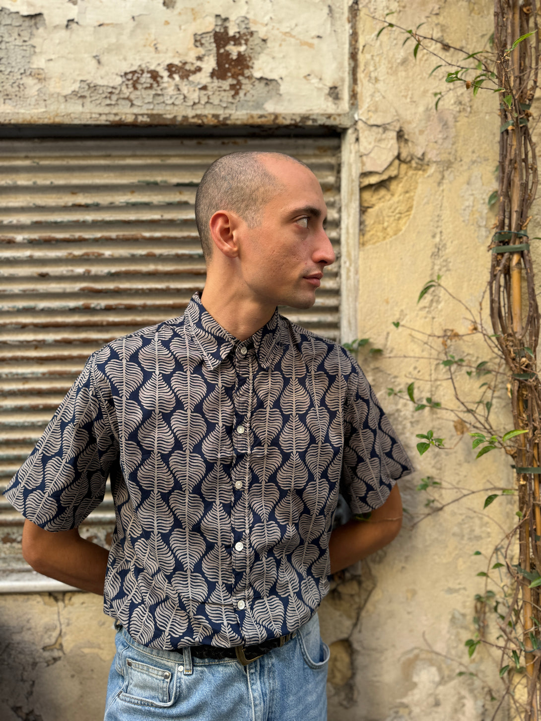 Camicia a maniche corte cotone Gaston-camicia-WhyY-blu-S-Bijondo