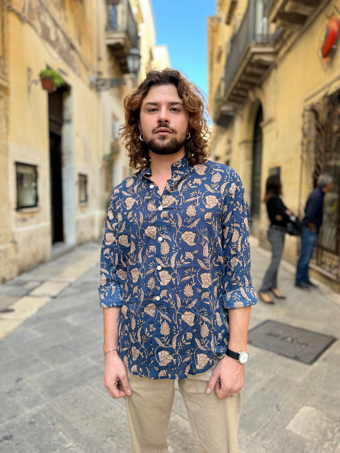 Camicia collo alla coreana cotone Marlon-camicia-WhyY-Bijondo