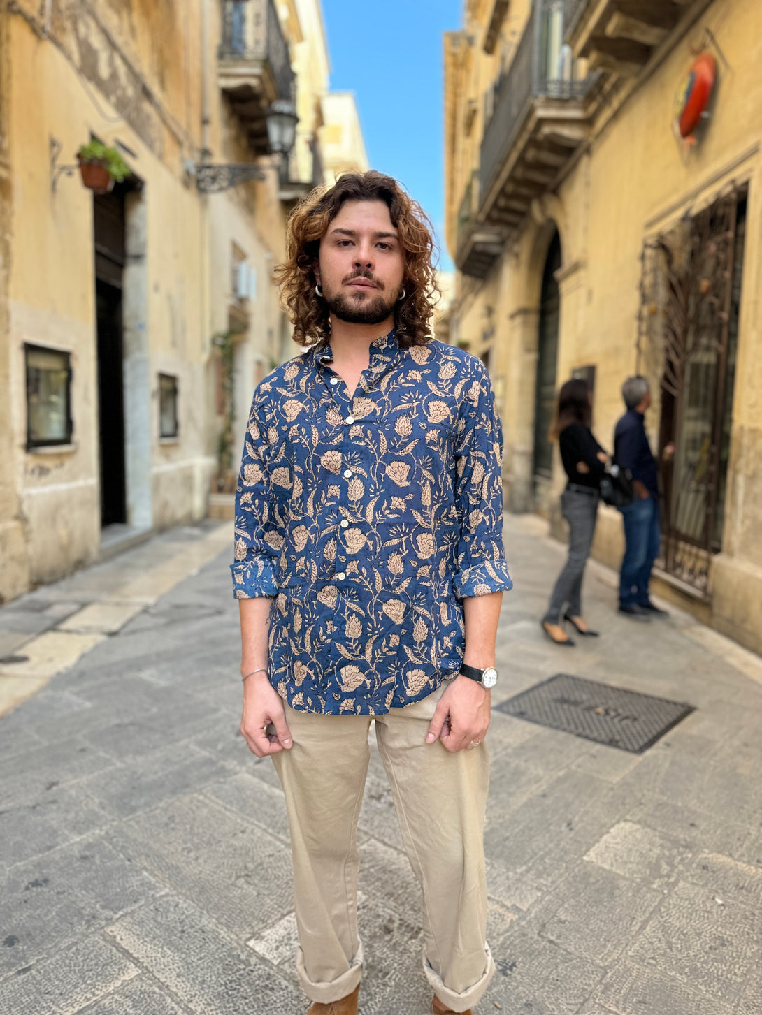 Camicia collo alla coreana cotone Marlon-camicia-WhyY-Bijondo