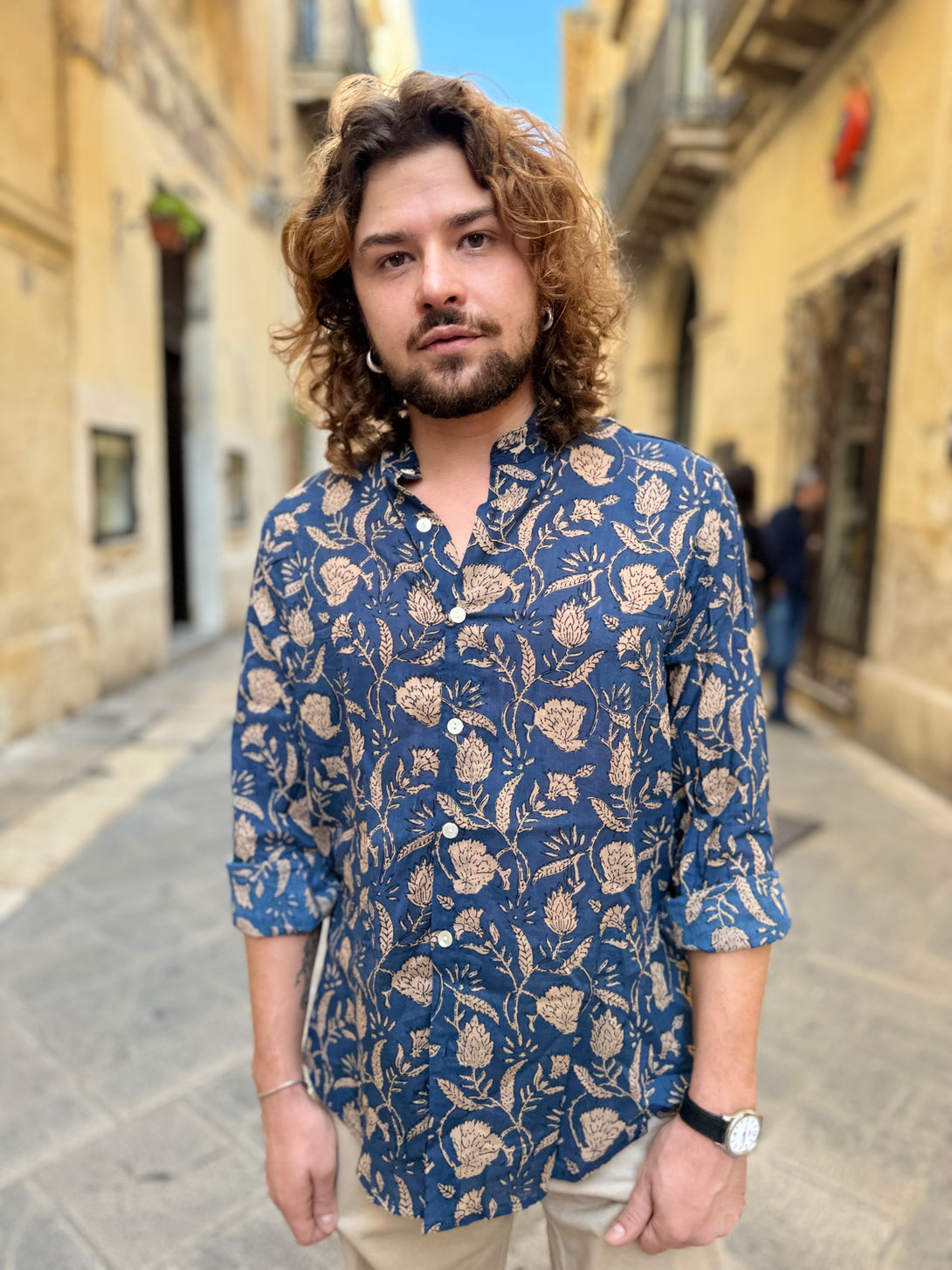 Camicia collo alla coreana cotone Marlon-camicia-WhyY-Bijondo