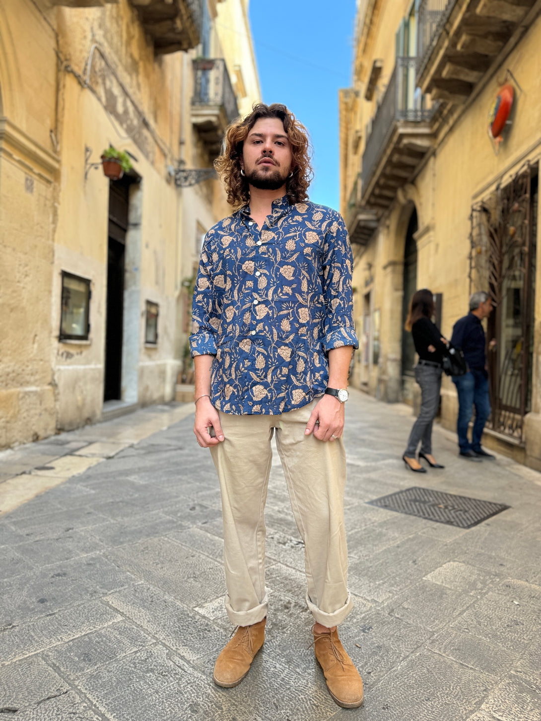 Camicia collo alla coreana cotone Marlon-camicia-WhyY-Bijondo