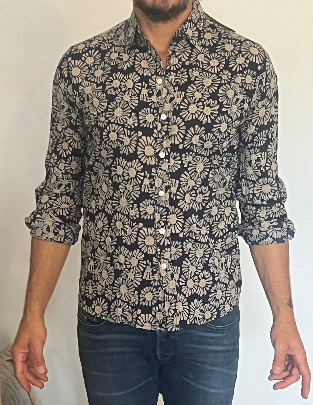 Camicia cotone Flowers-camicia-WhyY-Beige-S-Bijondo