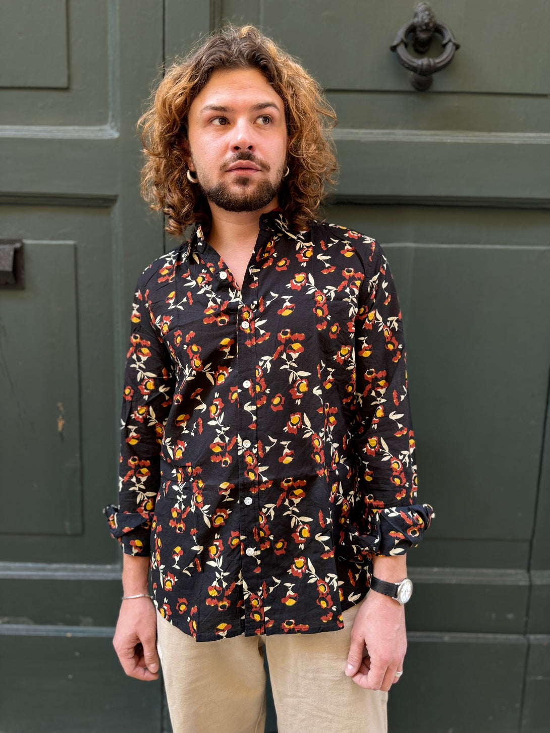 Camicia cotone Till-camicia-WhyY-Nero Fiori-S-Bijondo