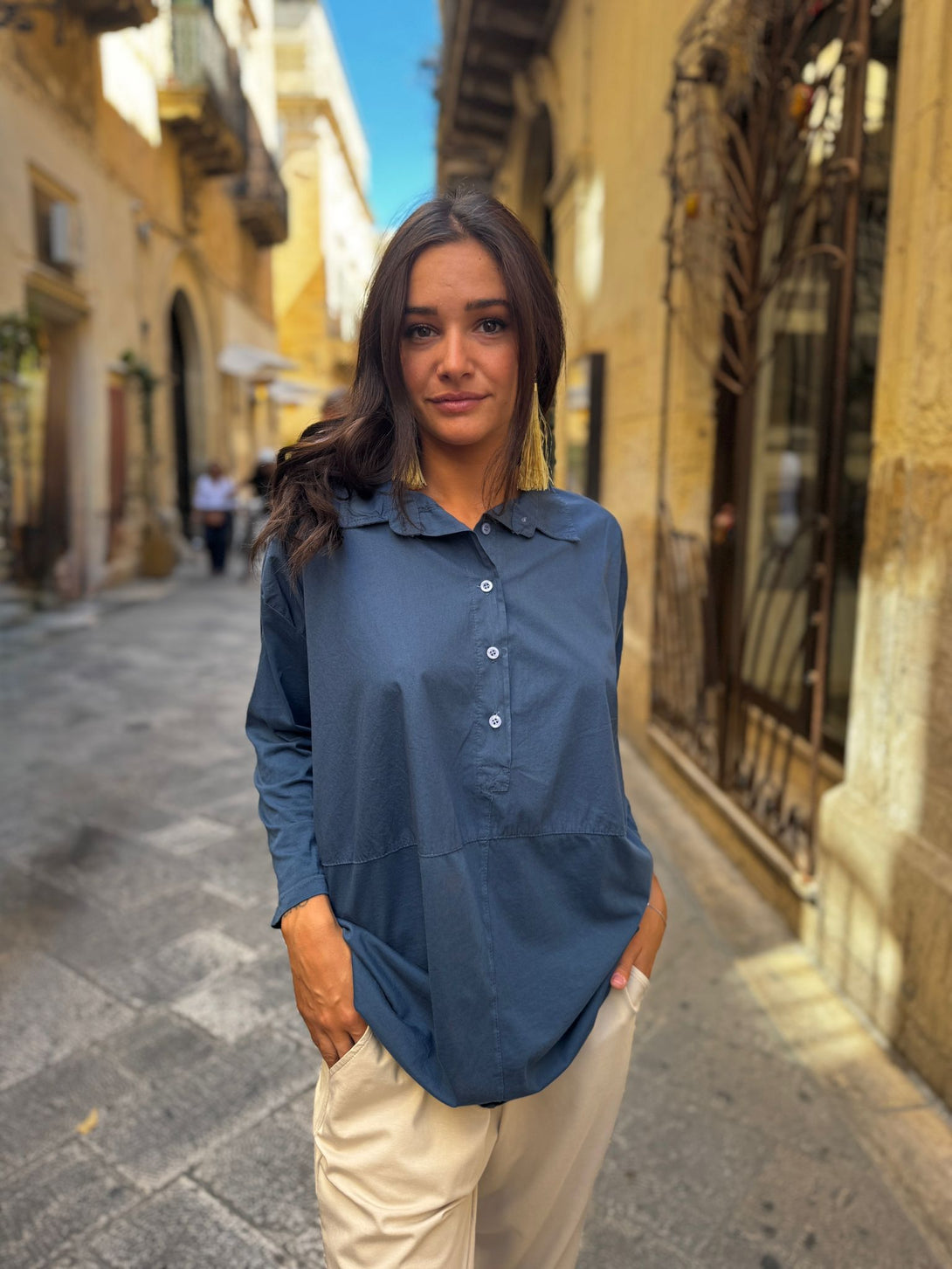 Camicia cotone oversize Elenoir-maglia-Bijondo-Bijondo