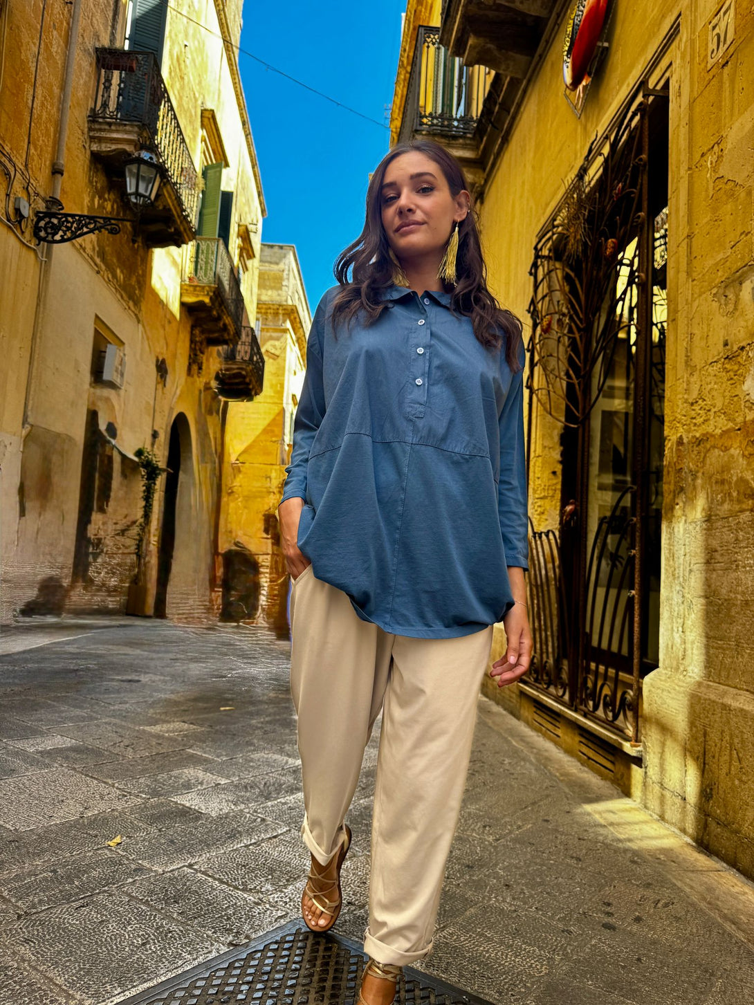 Camicia cotone oversize Elenoir-maglia-Bijondo-Bijondo