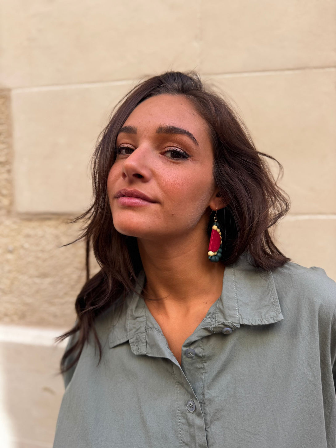 Camicia cotone oversize Elenoir-maglia-Bijondo-Verde-taglia unica-Bijondo