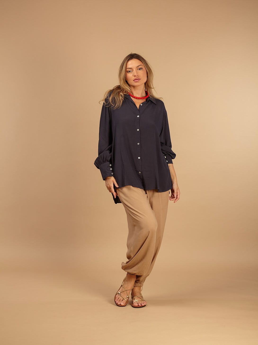 Camicia rayon Vivienne-camicia-Bijondo-Grigio-taglia unica-Bijondo