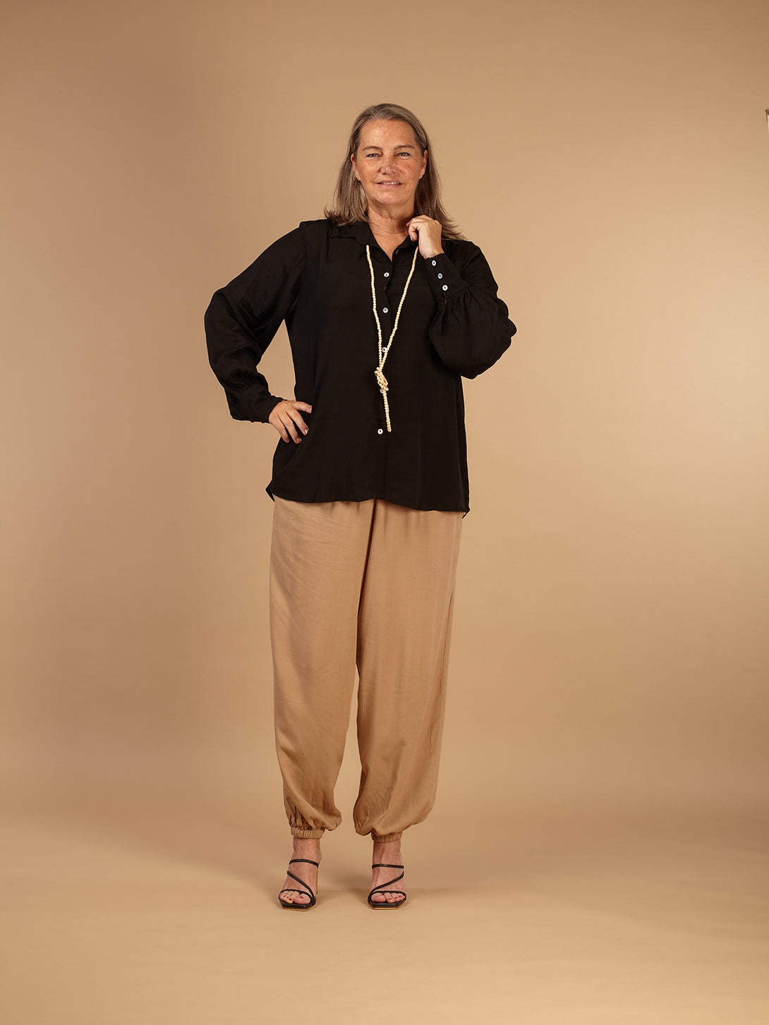 Camicia rayon Vivienne-camicia-Bijondo-Nero-taglia unica-Bijondo