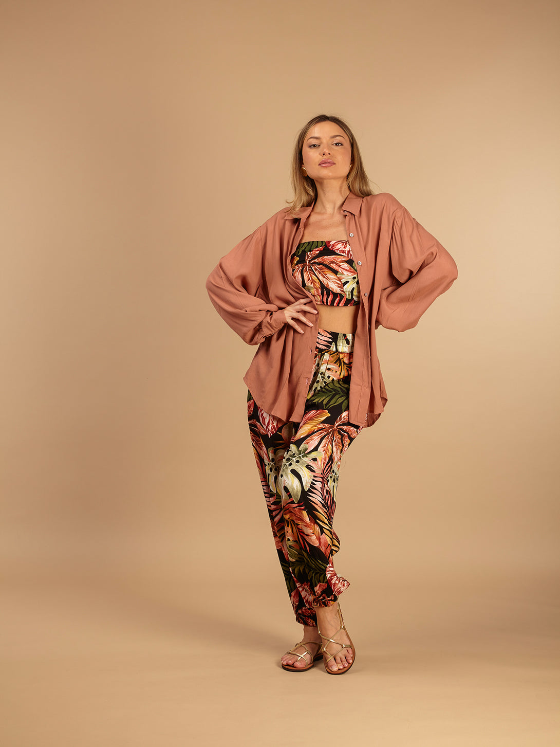 Camicia rayon Vivienne-camicia-Bijondo-Rosa-taglia unica-Bijondo