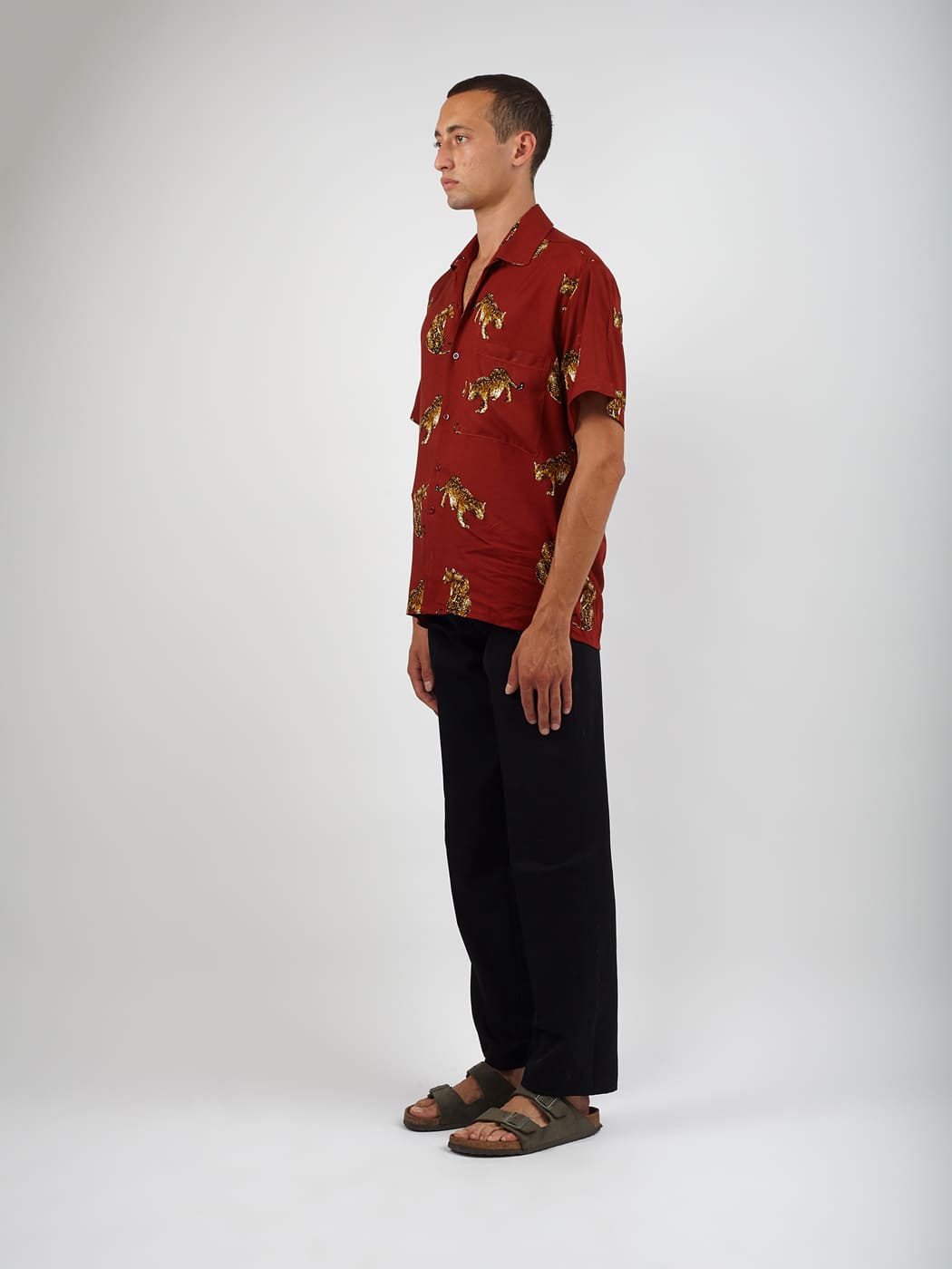 Camicia rayon giaguari Alberto - ruggine - Bijondo