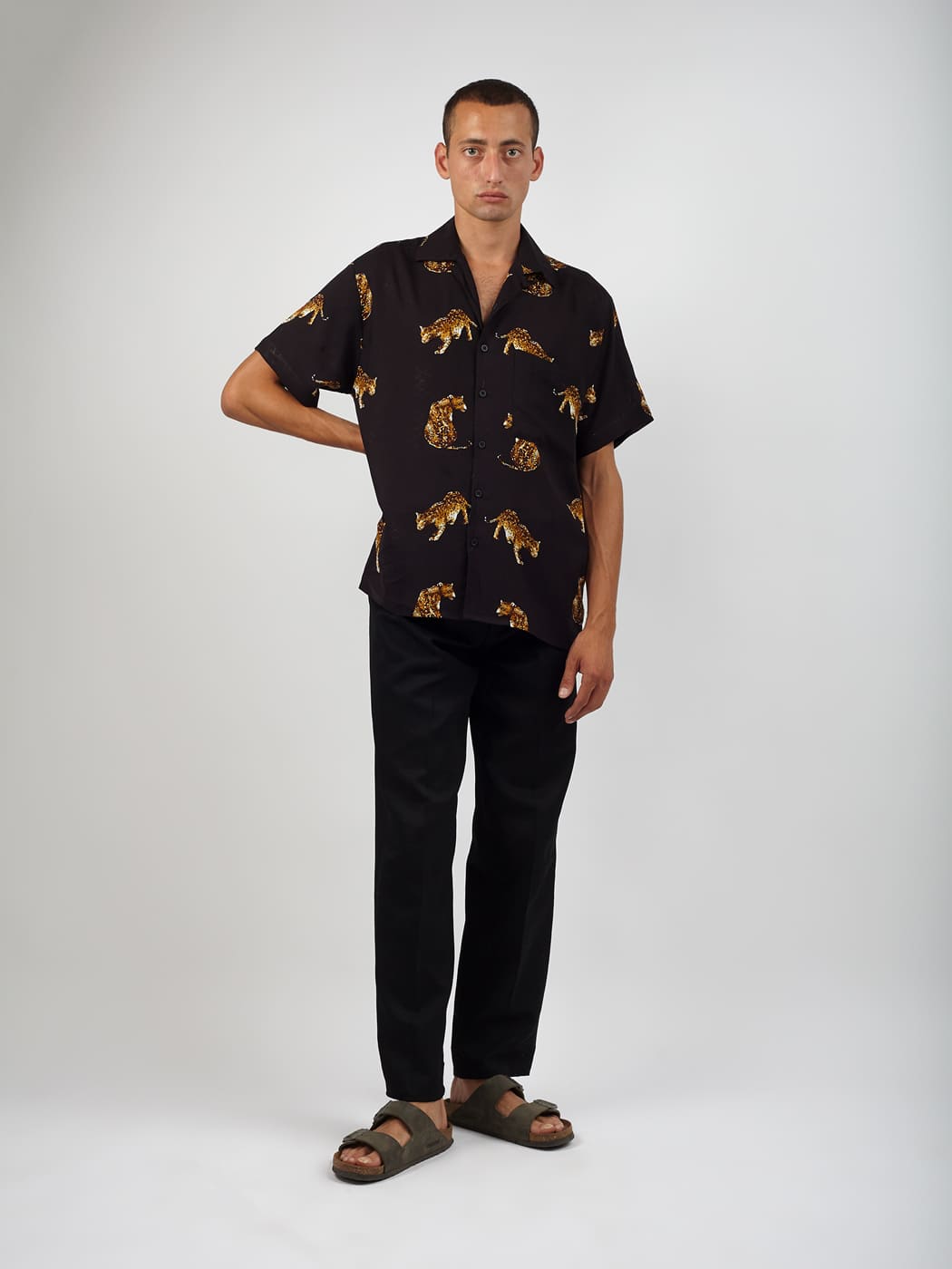 Camicia rayon giaguari Alberto - nero - Bijondo