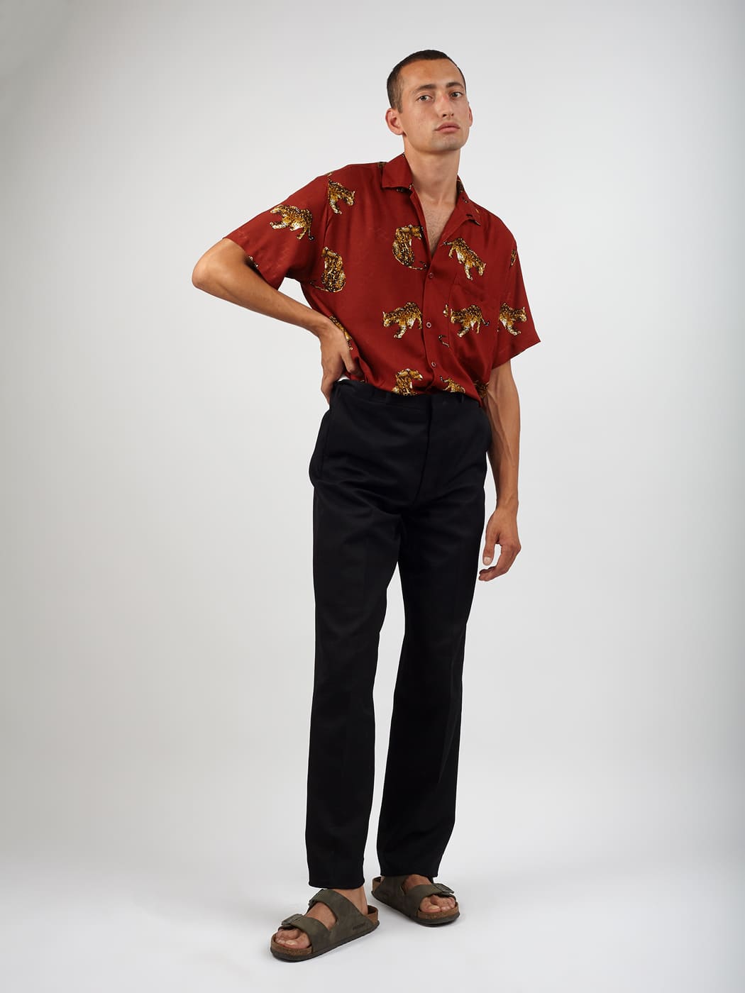 Camicia rayon giaguari Alberto - ruggine - Bijondo