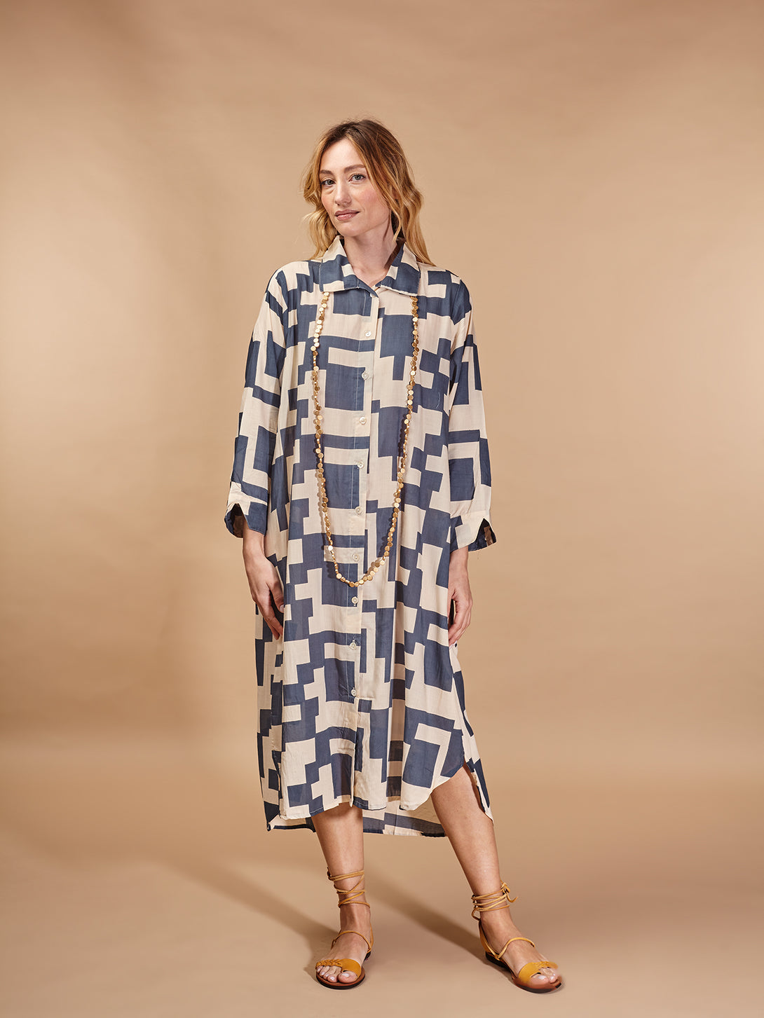 Camicione, vestito viscosa Mira-Vestito-Bijondo-Blu-S-M-Bijondo