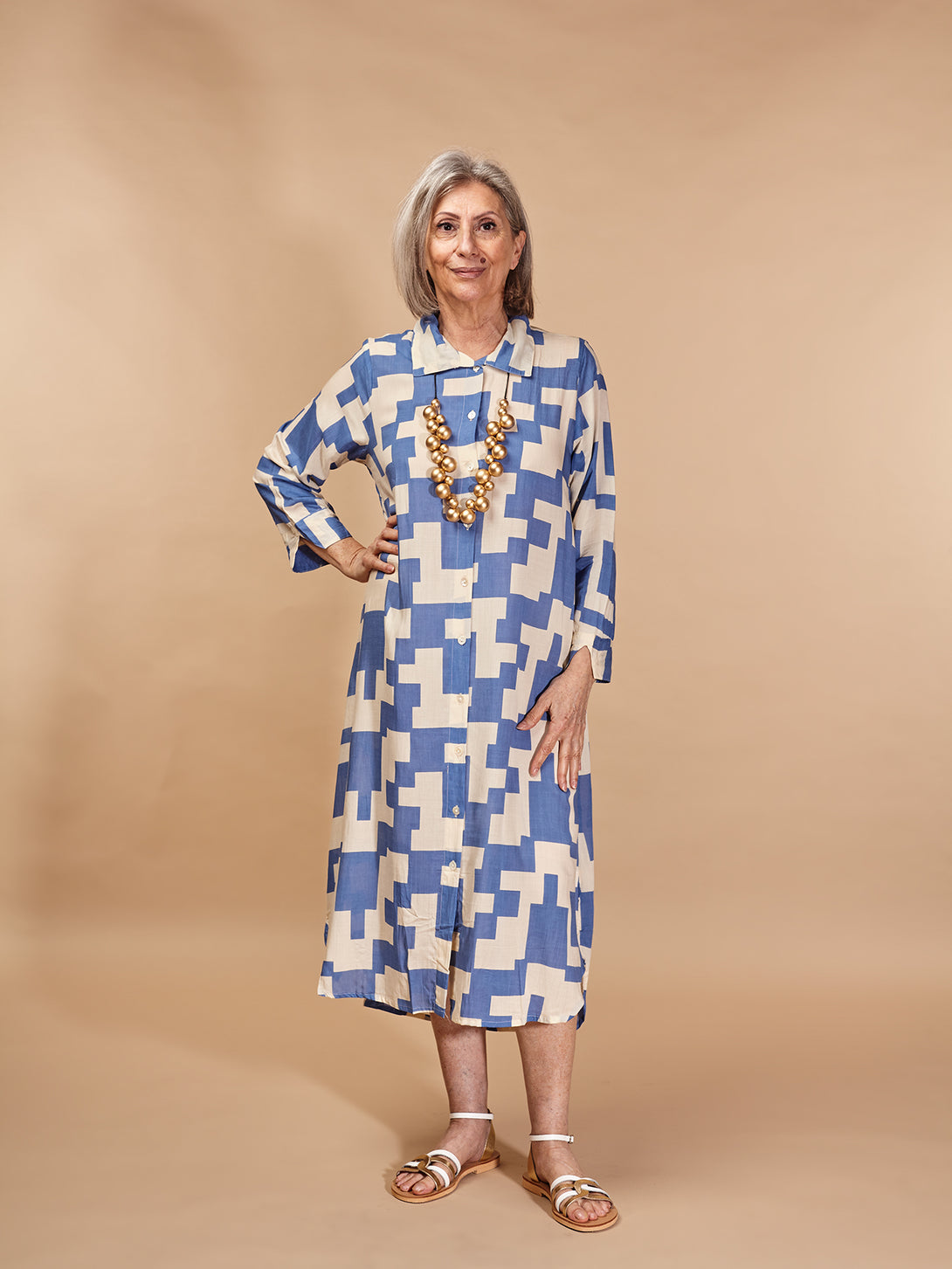 Camicione, vestito viscosa Mira-Vestito-Bijondo-Celeste-S-M-Bijondo